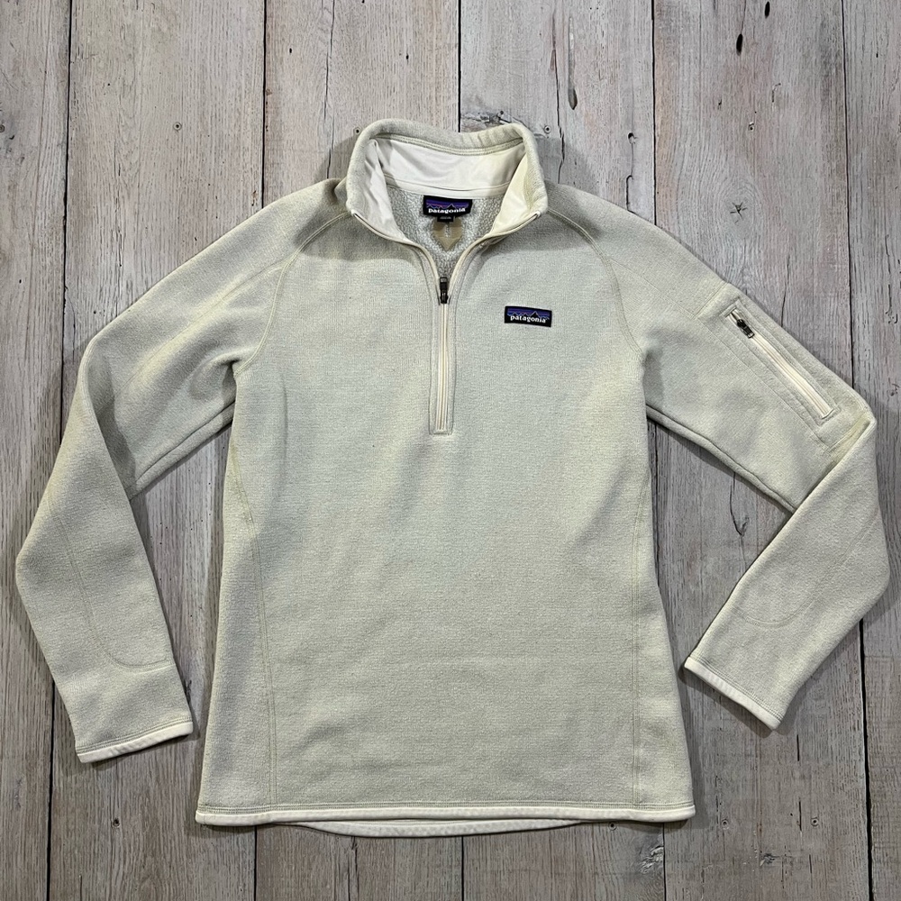 Patagonia Women’s Better Sweater  Cream 1/4 Zip Size M FA15